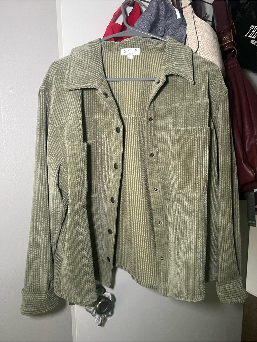 NWOT Olive Green Corduroy Button-Down Shirt